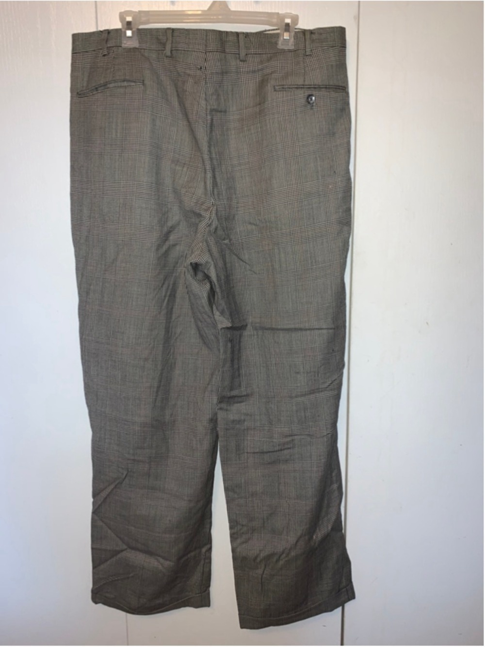 Men's Unbranded Gray Black Plaid Dress Pants Waist 36